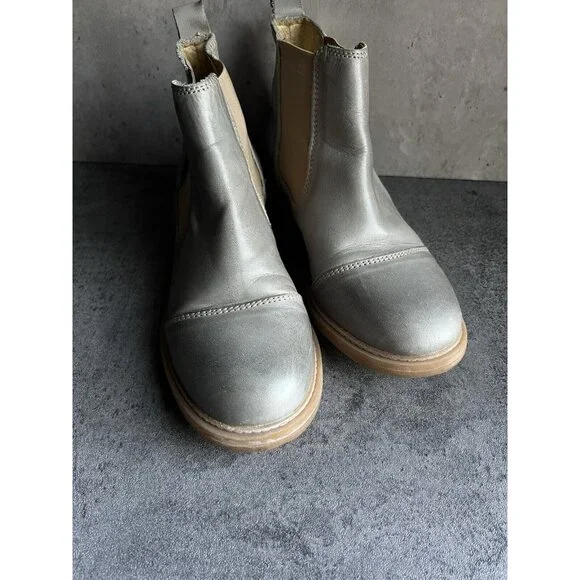 Pandora By Ten Points Chelsea Boots Light Grey Leather Size 37 - Picture 3 of 11